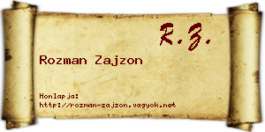 Rozman Zajzon névjegykártya